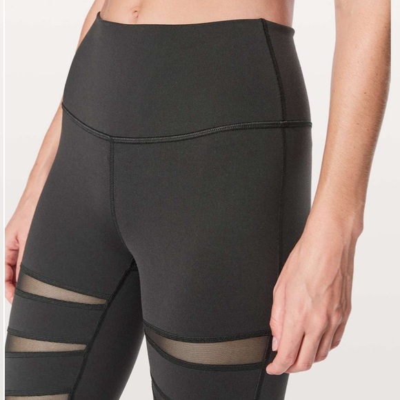 Lululemon Wunder Under Pant High Rise Tech Mesh in Black Size 6 - Picture 2 of 8